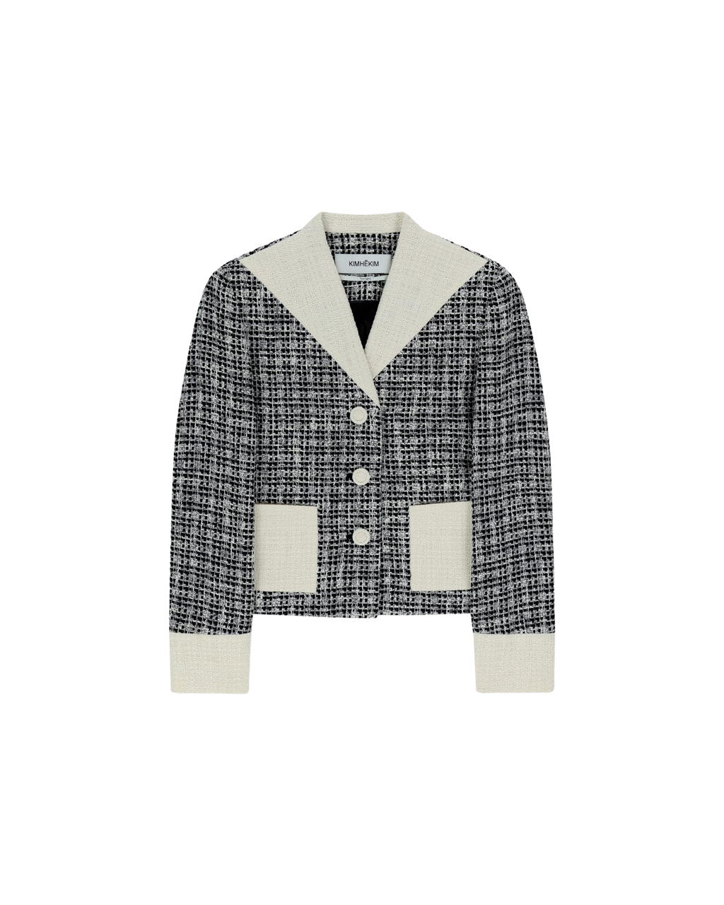 Kimhe Kim - Malevich Cropped Tweed Jacket (Black/White) product image 12 | TRAB K-Fashion Australia