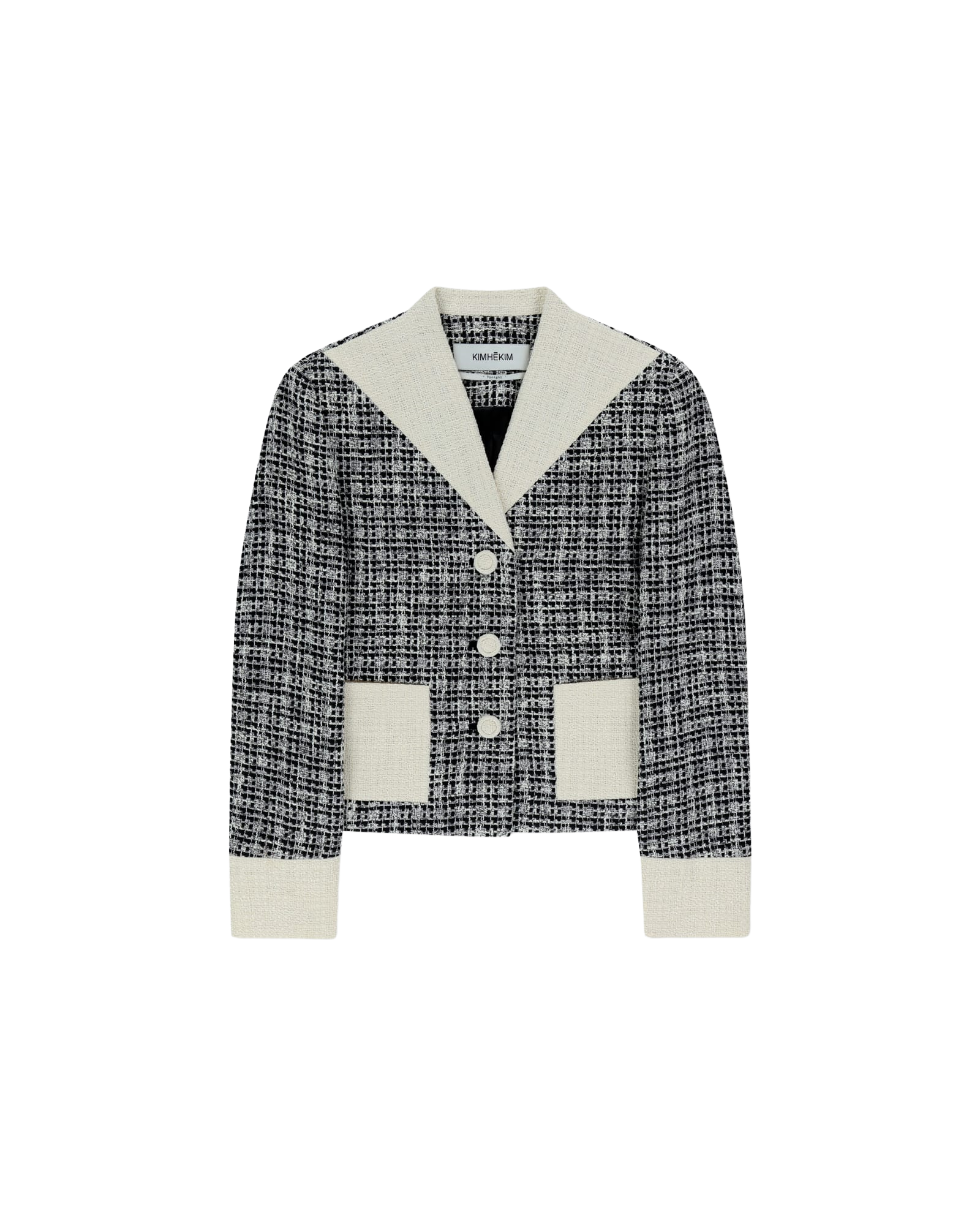 Kimhe Kim - Malevich Cropped Tweed Jacket (Black/White) product image 12 | TRAB K-Fashion Australia
