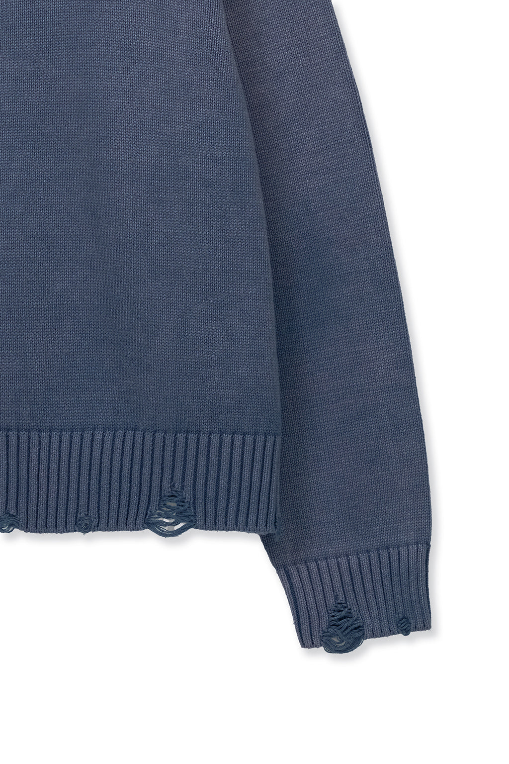 Matin Kim - Back Logo Line Point Knit Cardigan (Smoke Blue) product image 4 | TRAB K-Fashion Australia