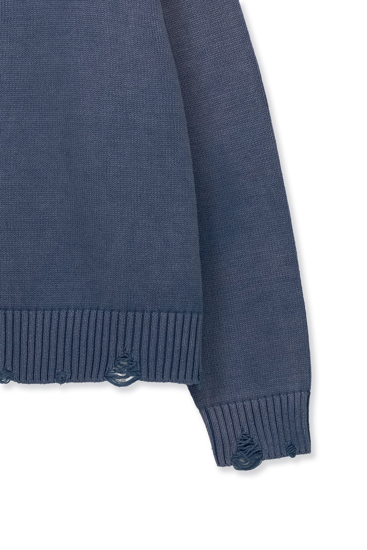 Matin Kim - Back Logo Line Point Knit Cardigan (Smoke Blue) product image 4 | TRAB K-Fashion Australia