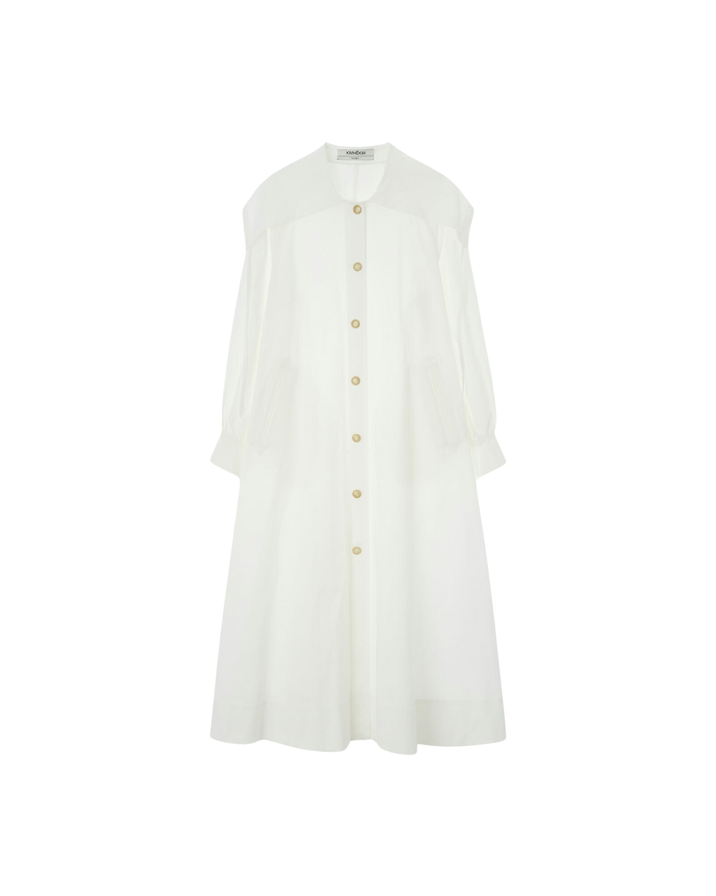 Kimhe Kim - Sailor Collared Long Cotton Shirt Dress (Ivory) product image 7 | TRAB K-Fashion Australia