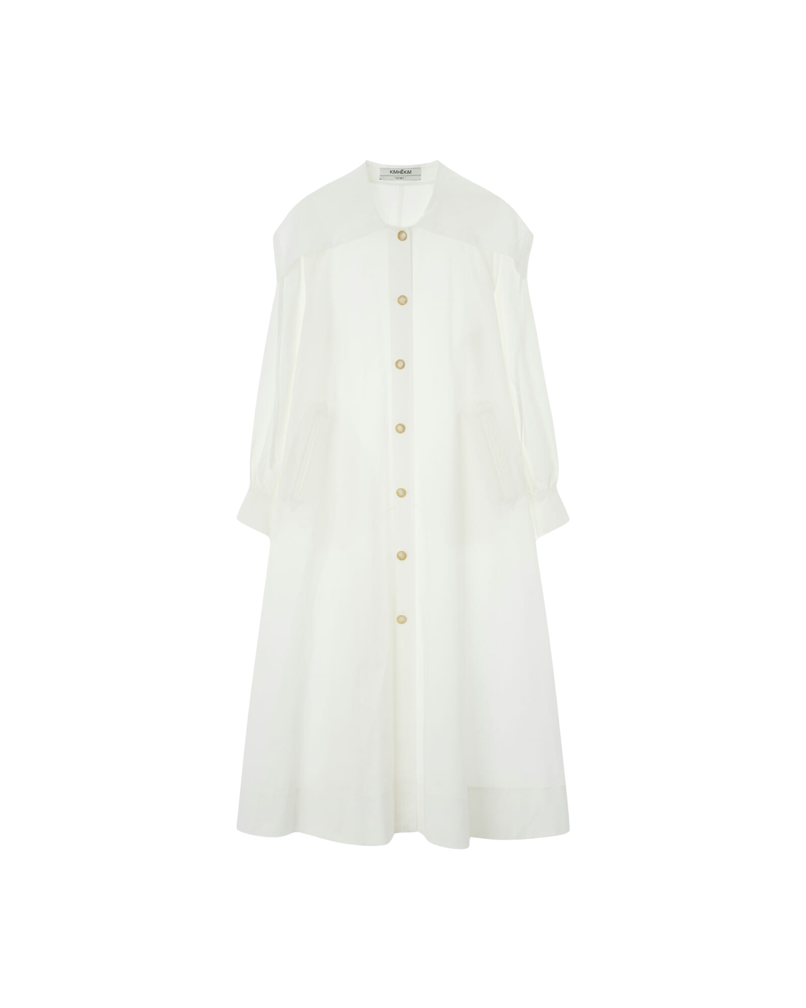 Kimhe Kim - Sailor Collared Long Cotton Shirt Dress (Ivory) product image 7 | TRAB K-Fashion Australia
