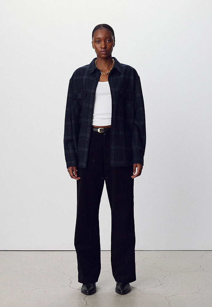 Tonywack - Wool Flannel Check Shirt (Navy) product image 2 | TRAB K-Fashion Australia