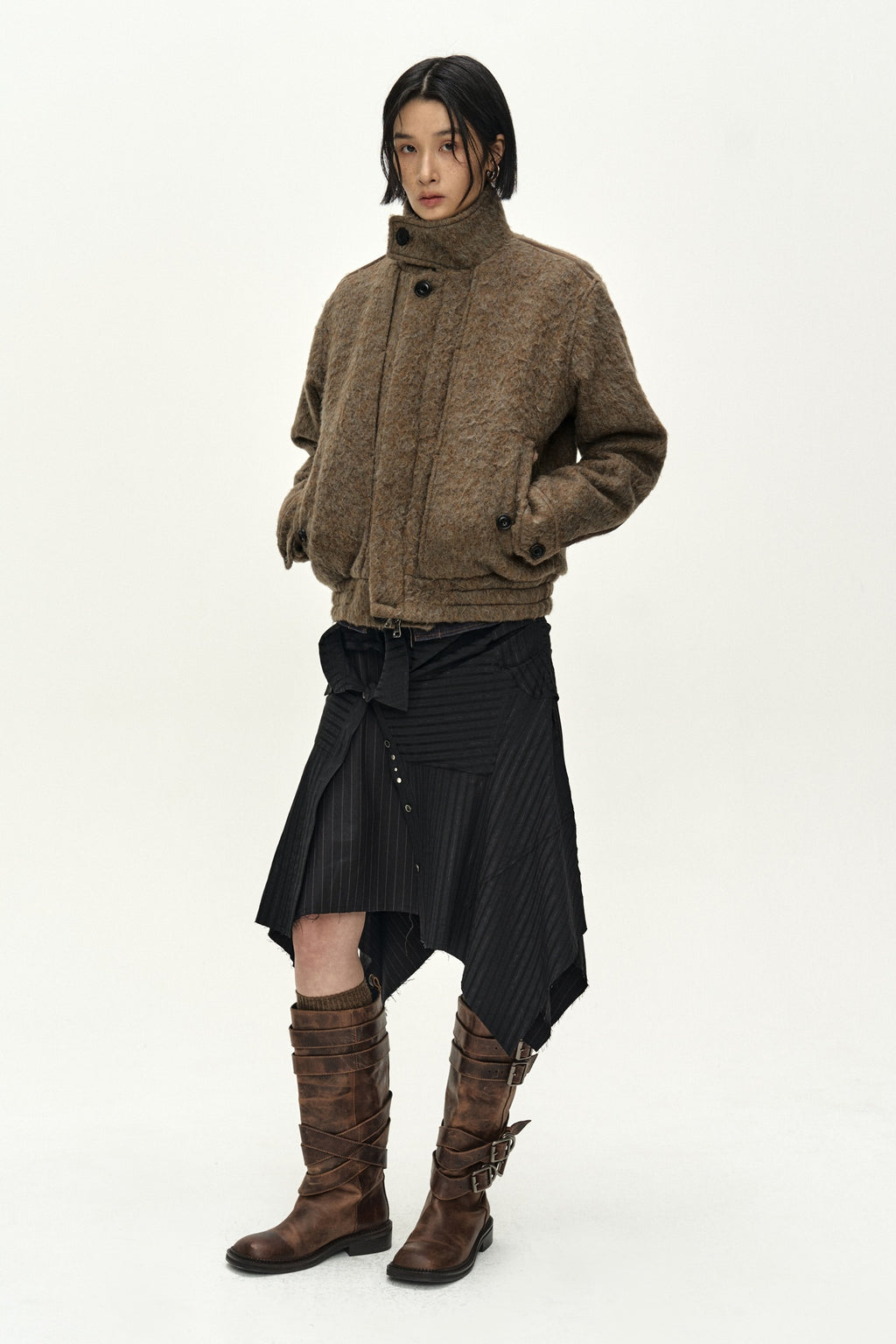 Andersson Bell - Sue Wrapped Shirt Asymmetric Skirt (black) (Black) product image 6 | TRAB K-Fashion Australia