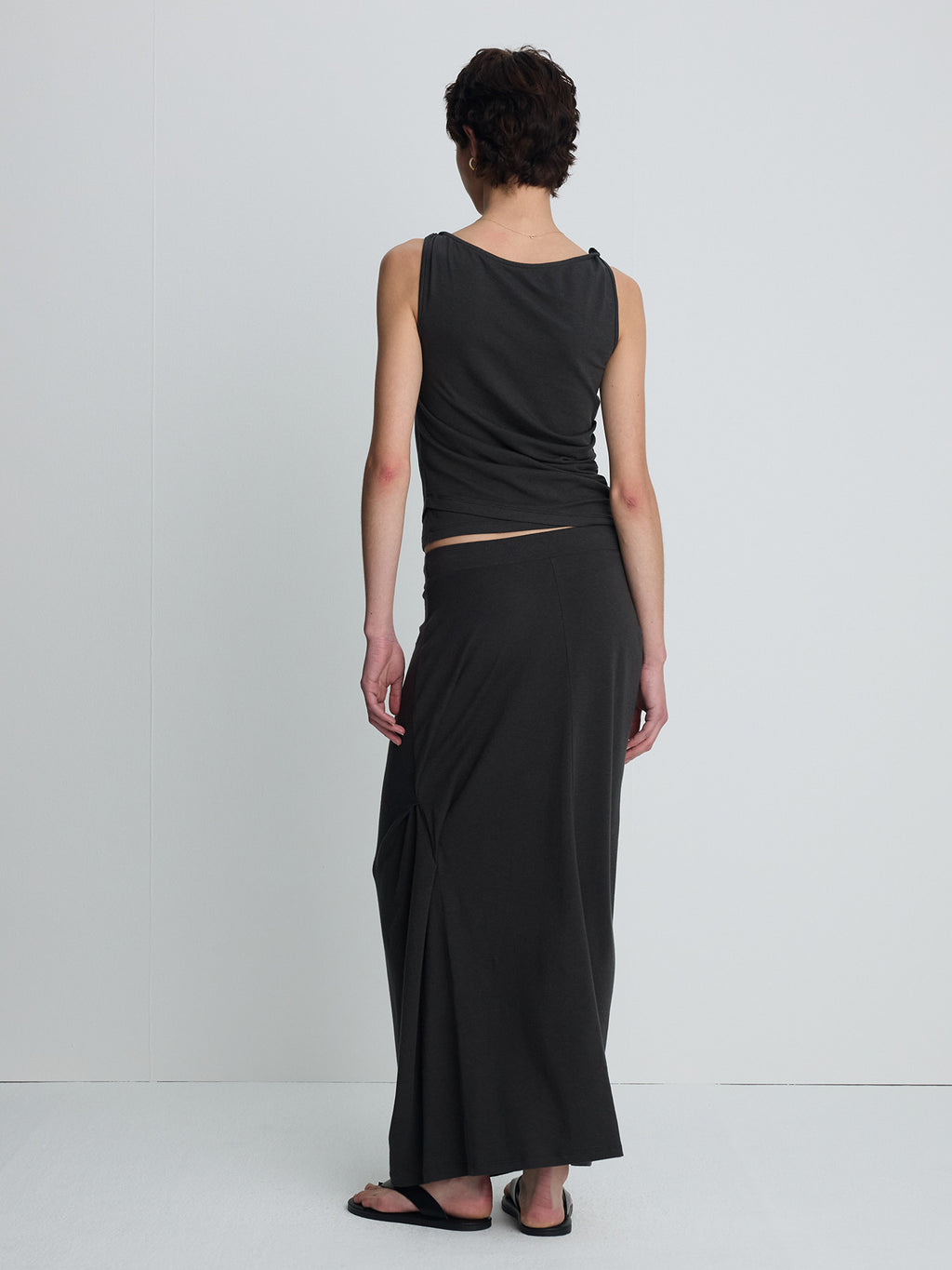 Tonywack - Soft Draped Twist Sleeveless Top (Charcoal) product image 3 | TRAB K-Fashion Australia