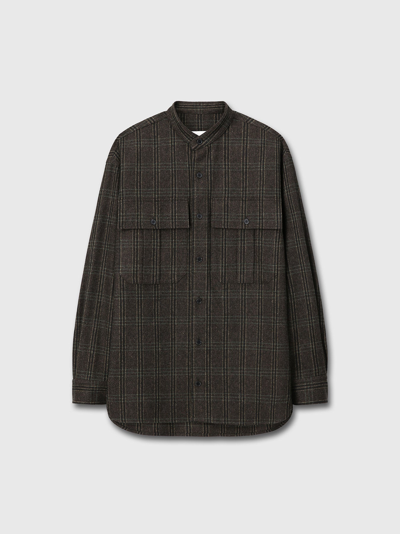 Tonywack - Checked Wool Oversized Shirt (Dark Brown) product image 9 | TRAB K-Fashion Australia