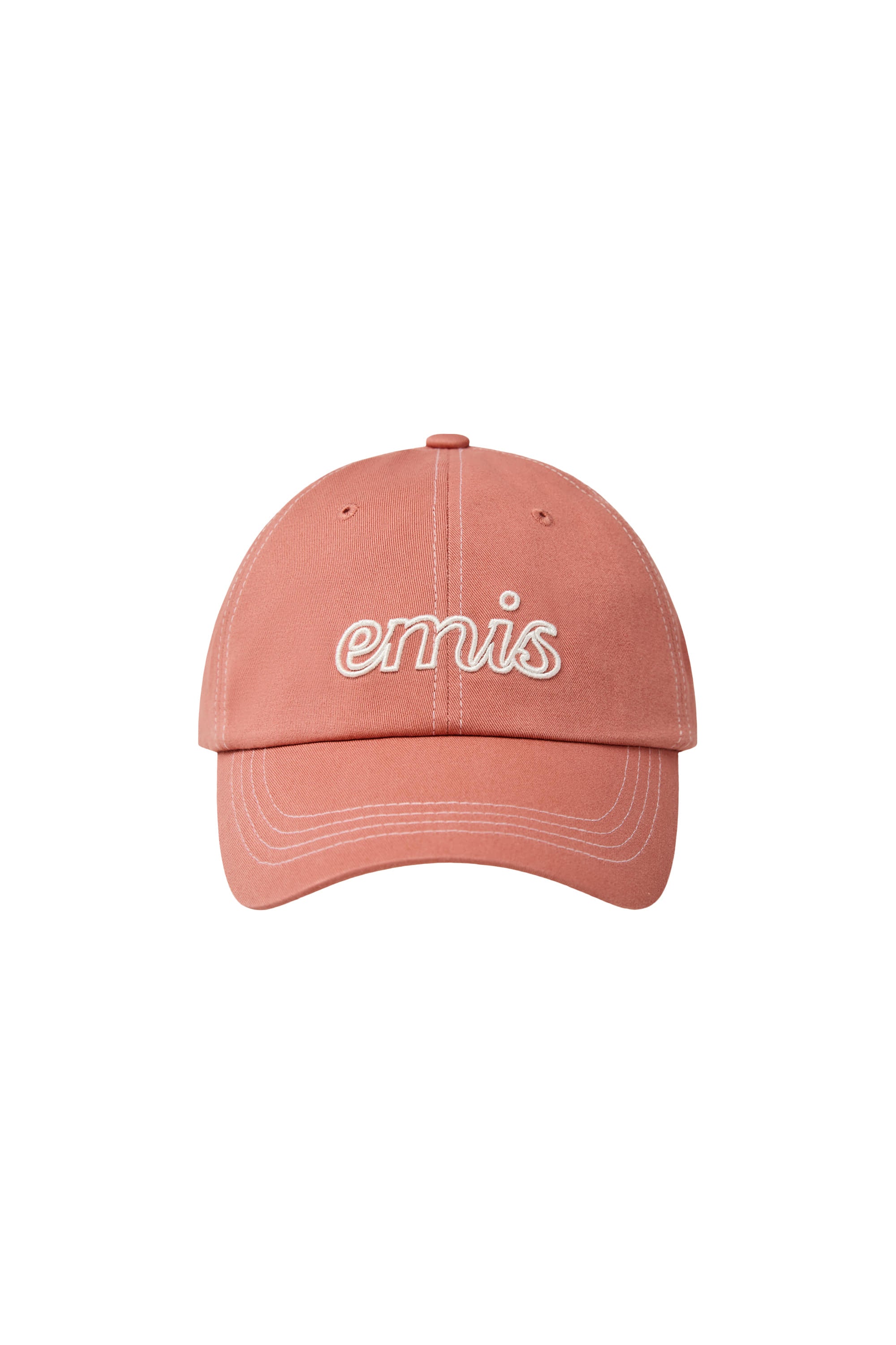 Emis - Lettering Logo White Stitch Ball Cap (Coral) product image 1 | TRAB K-Fashion Australia