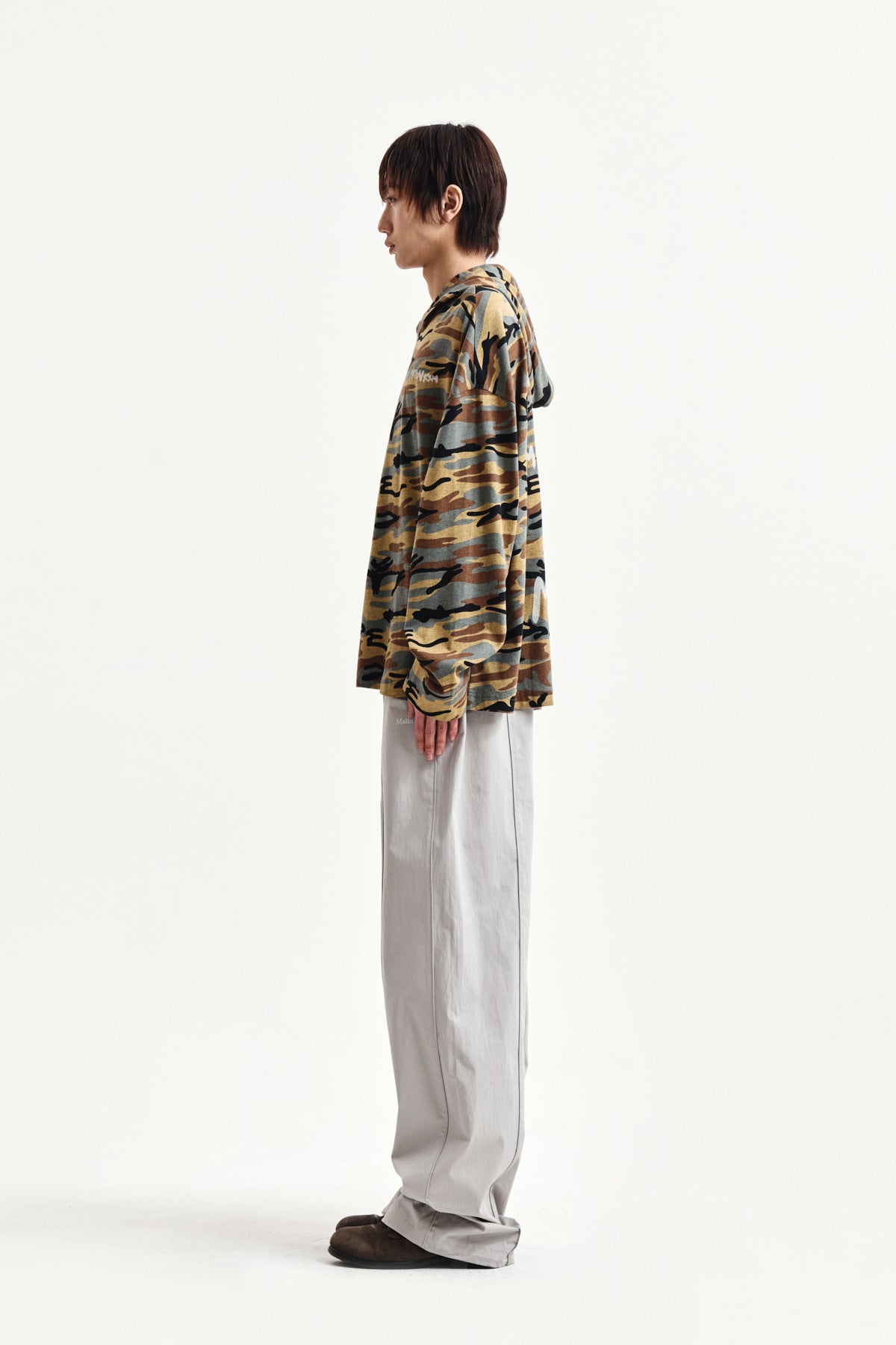 Matin Kim - Typo Artwork Camouflage Hoody (Camel) product image 12 | TRAB K-Fashion Australia