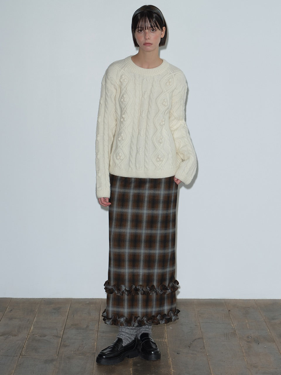 Margarin Fingers - Frill Maxi Skirt (Brown) product image 1 | TRAB K-Fashion Australia