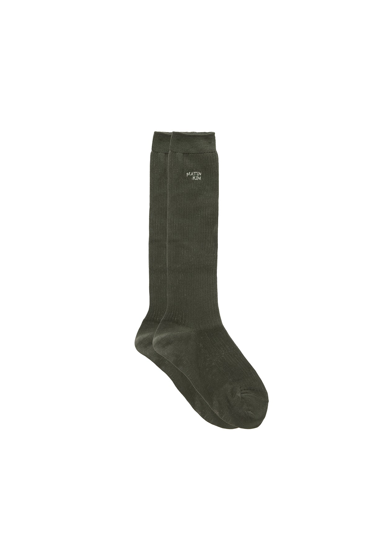 Matin Kim - Small Logo Silket Half Socks (Khaki) product image 4 | TRAB K-Fashion Australia