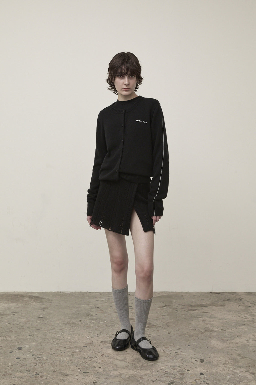 Matin Kim - Punching Wrap Mini Skirt (Black) product image 9 | TRAB K-Fashion Australia