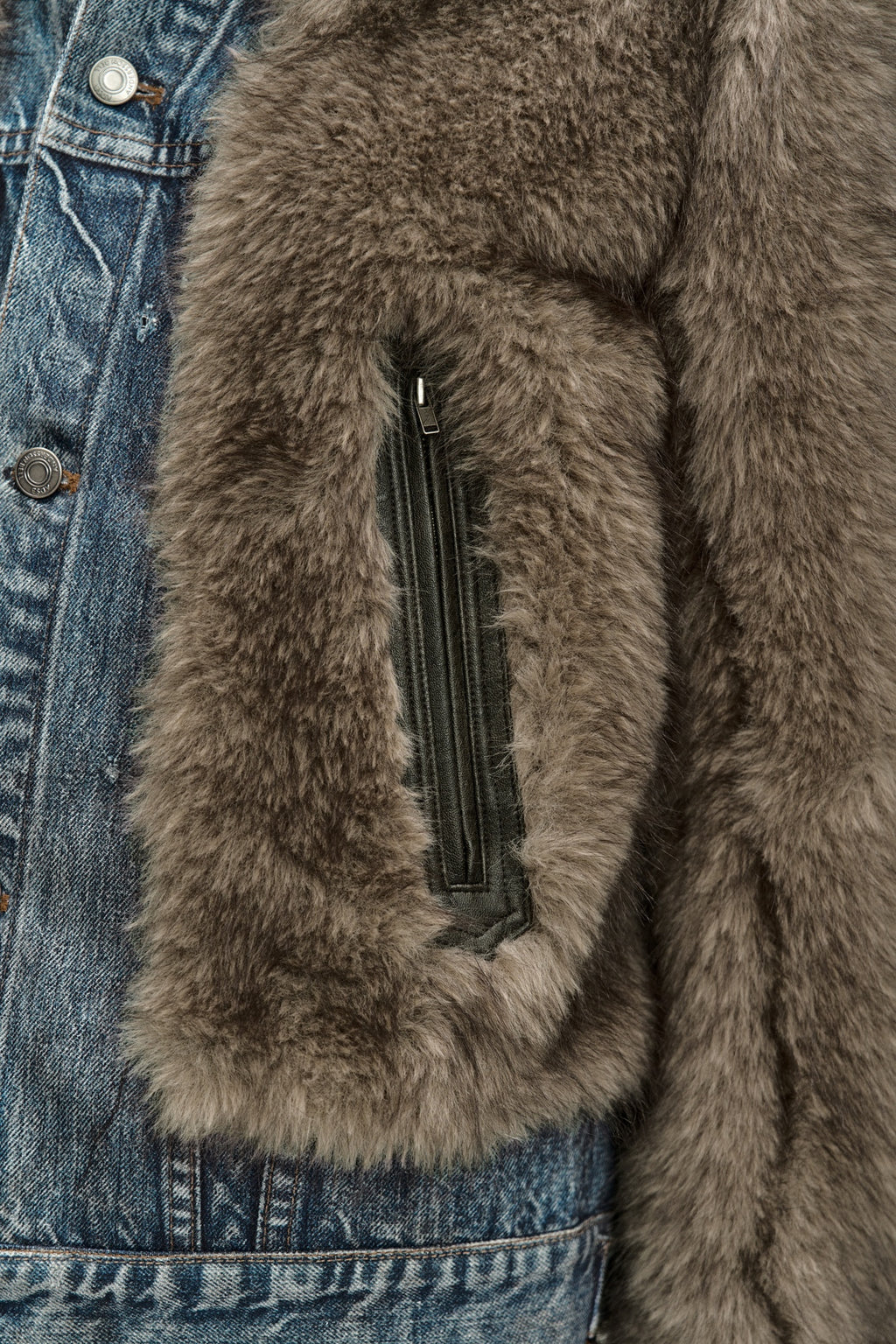 Andersson Bell - Fur On Denim Jacket (Grey) product image 11 | TRAB K-Fashion Australia