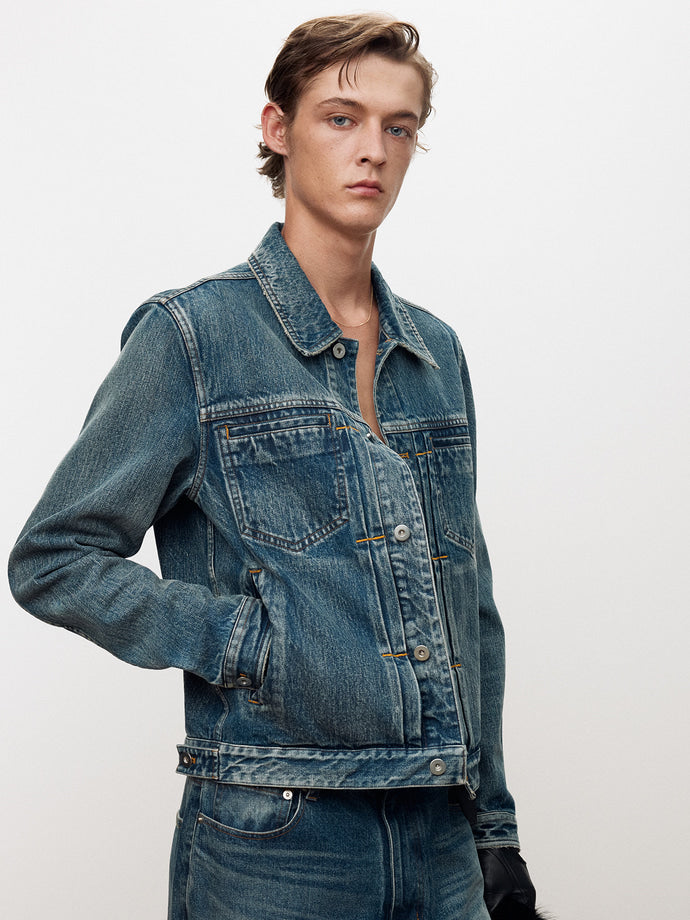 Tonywack - Denim Blouson Jacket (Mid Blue) product image 5 | TRAB K-Fashion Australia