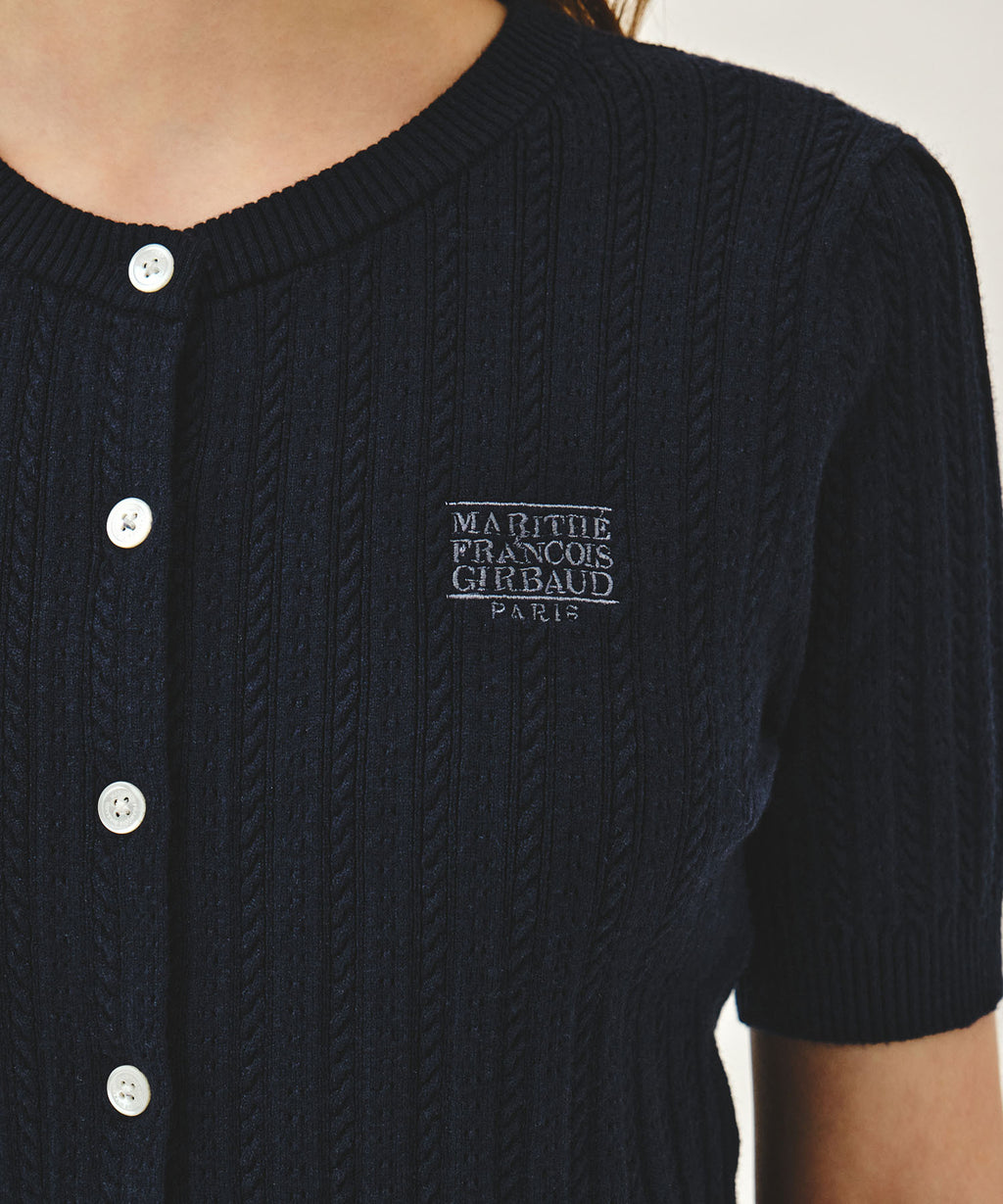 Marithe & Francois Girbaud - Small Classic Logo Half Knit Cardigan Set Up (Navy) product image 4 | TRAB K-Fashion Australia
