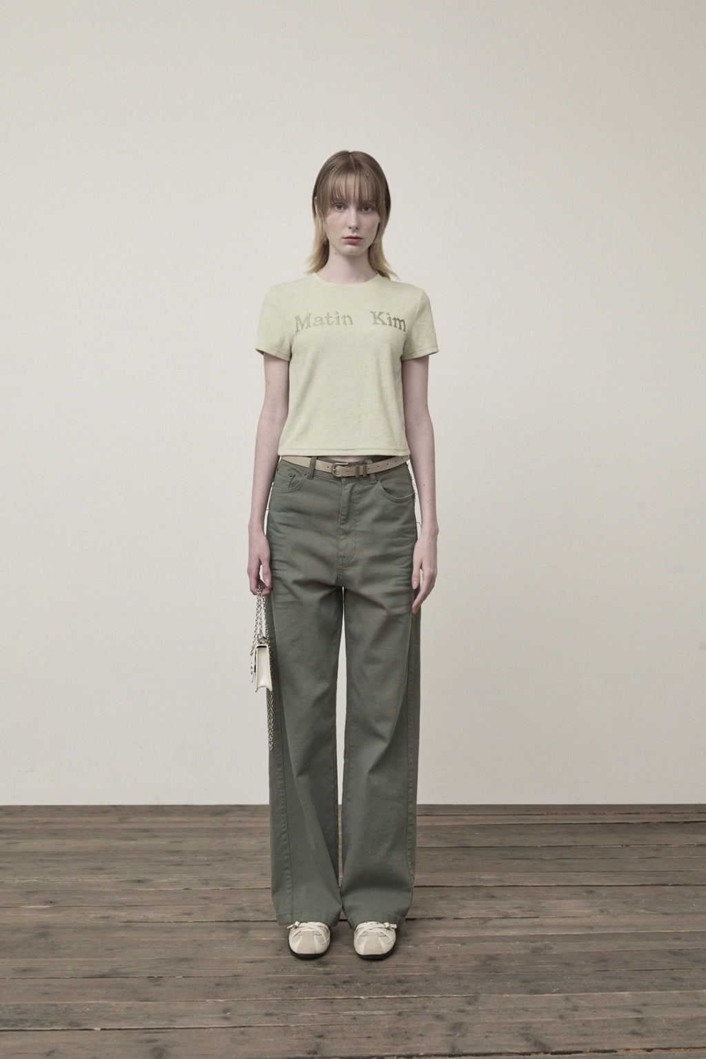 Matin Kim - Logo Point Terry Crop Top (Light Green) product image 10 | TRAB K-Fashion Australia