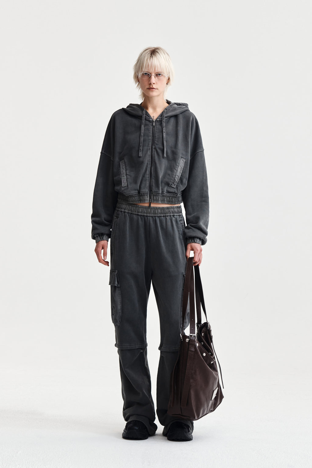 Matin Kim - Pigment Dyed Cargo Pants (Charcoal) product image 8 | TRAB K-Fashion Australia