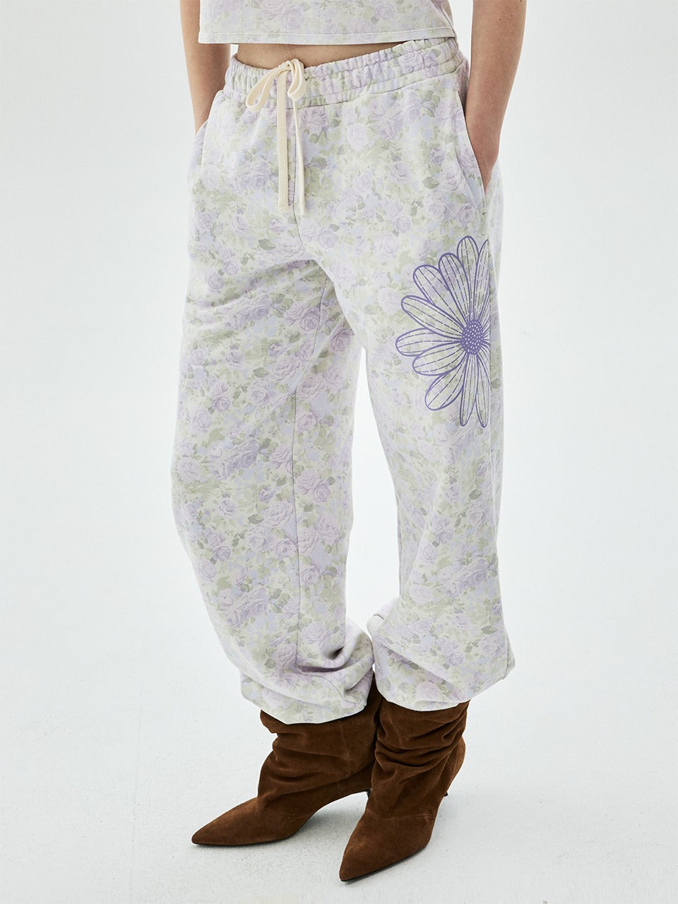 Mardi Mercredi - Jogger Pants Fleur Flower (Purple Lilac) product image 1 | TRAB K-Fashion Australia