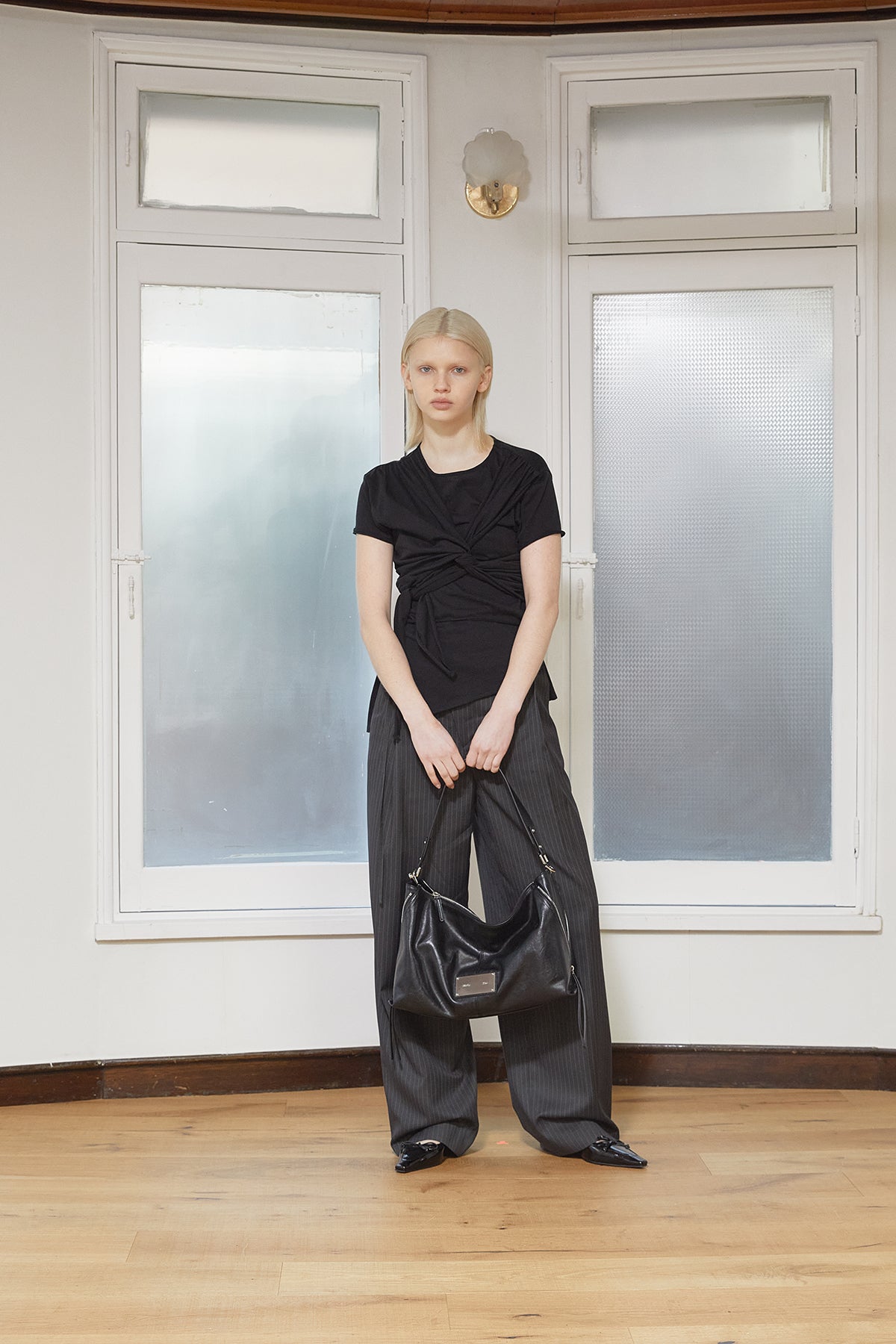 Matin Kim - Tuck Point Stripe Trouser (Charcoal) product image 12 | TRAB K-Fashion Australia