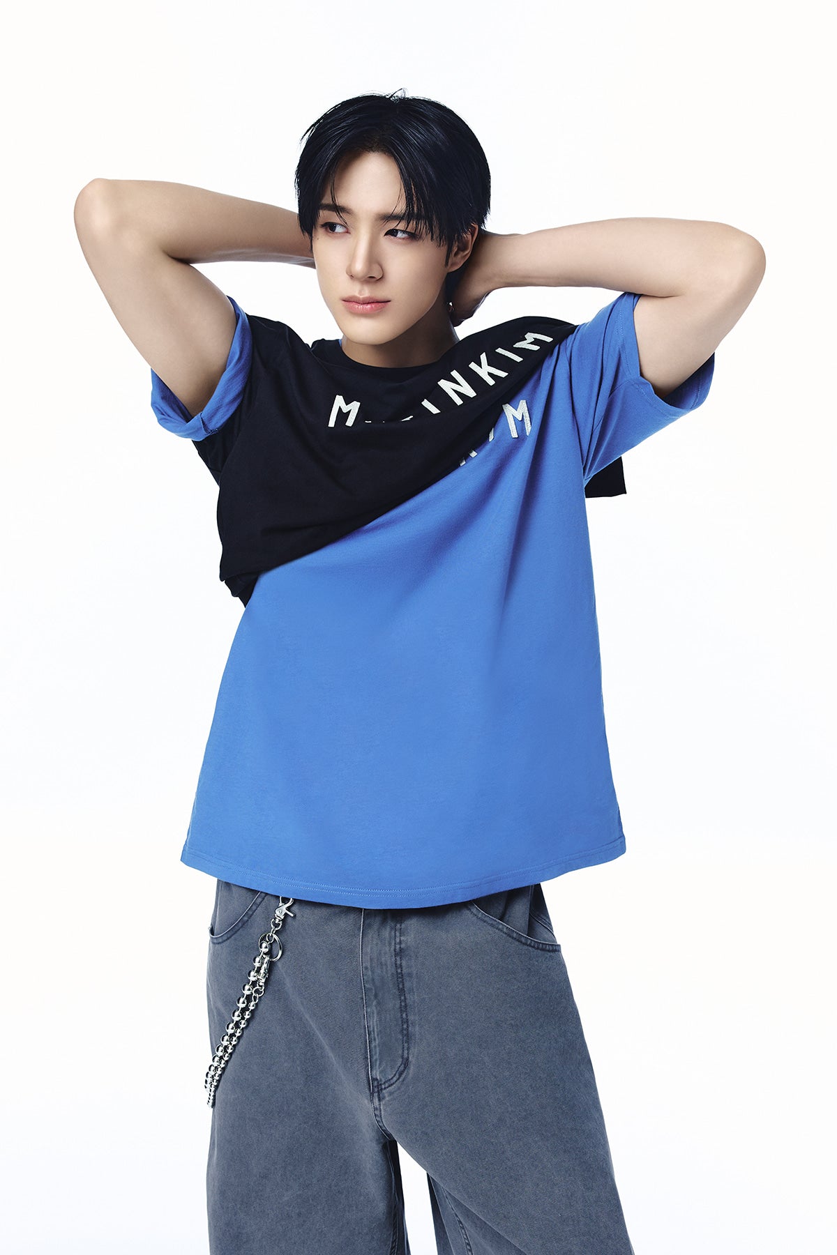 Matin Kim - Applique Felt Logo Top (Blue) product image 1 | TRAB K-Fashion Australia