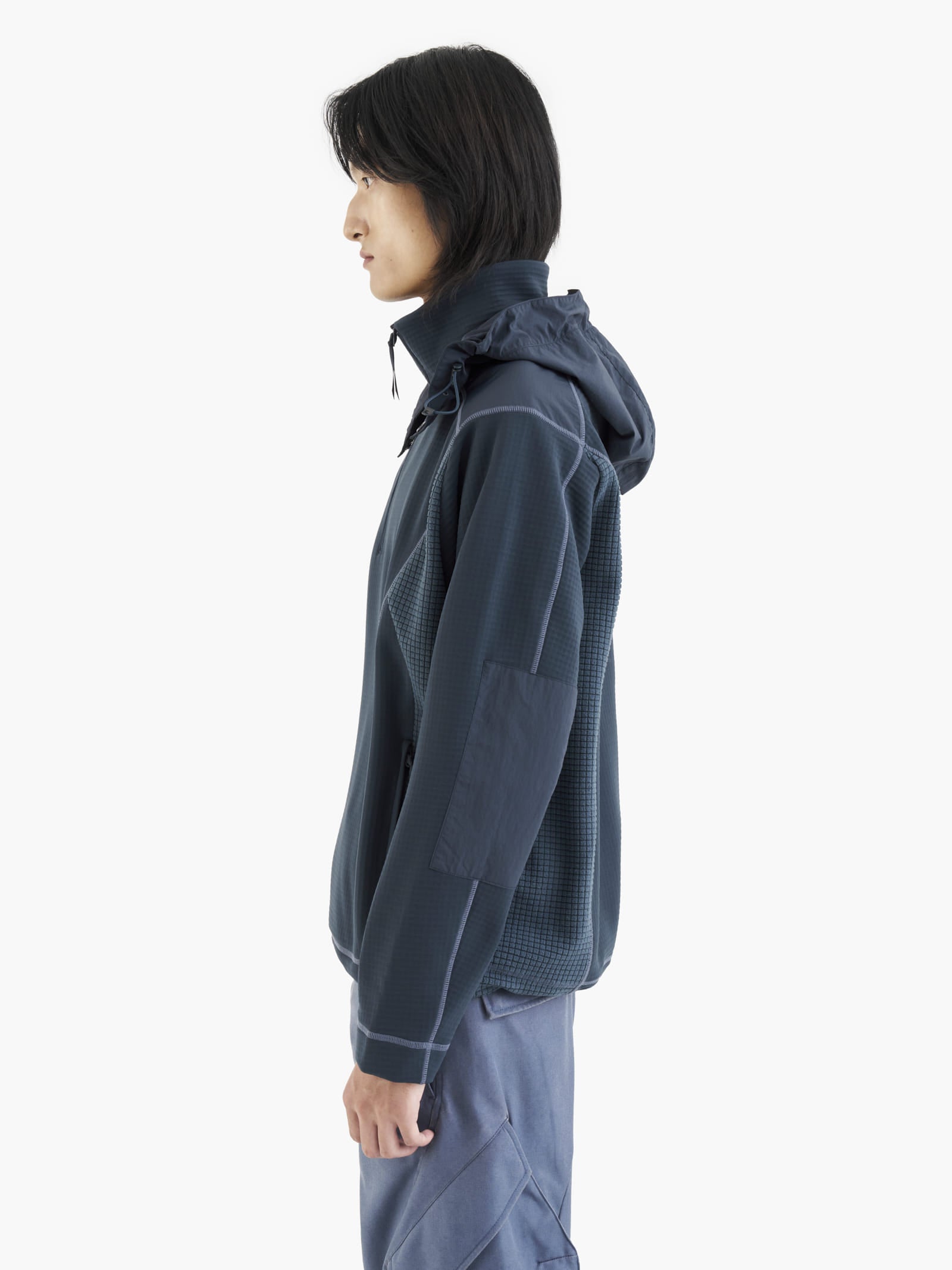 Jiyong Kim - Hooded Half Zip-Up (Navy) product image 5 | TRAB K-Fashion Australia