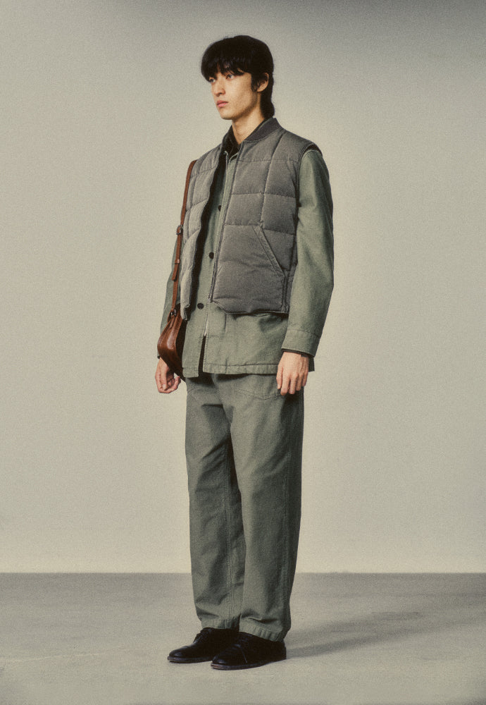 Art if acts - Garment Washed Quilted Vest (Vintage Moss) product image 2 | TRAB K-Fashion Australia