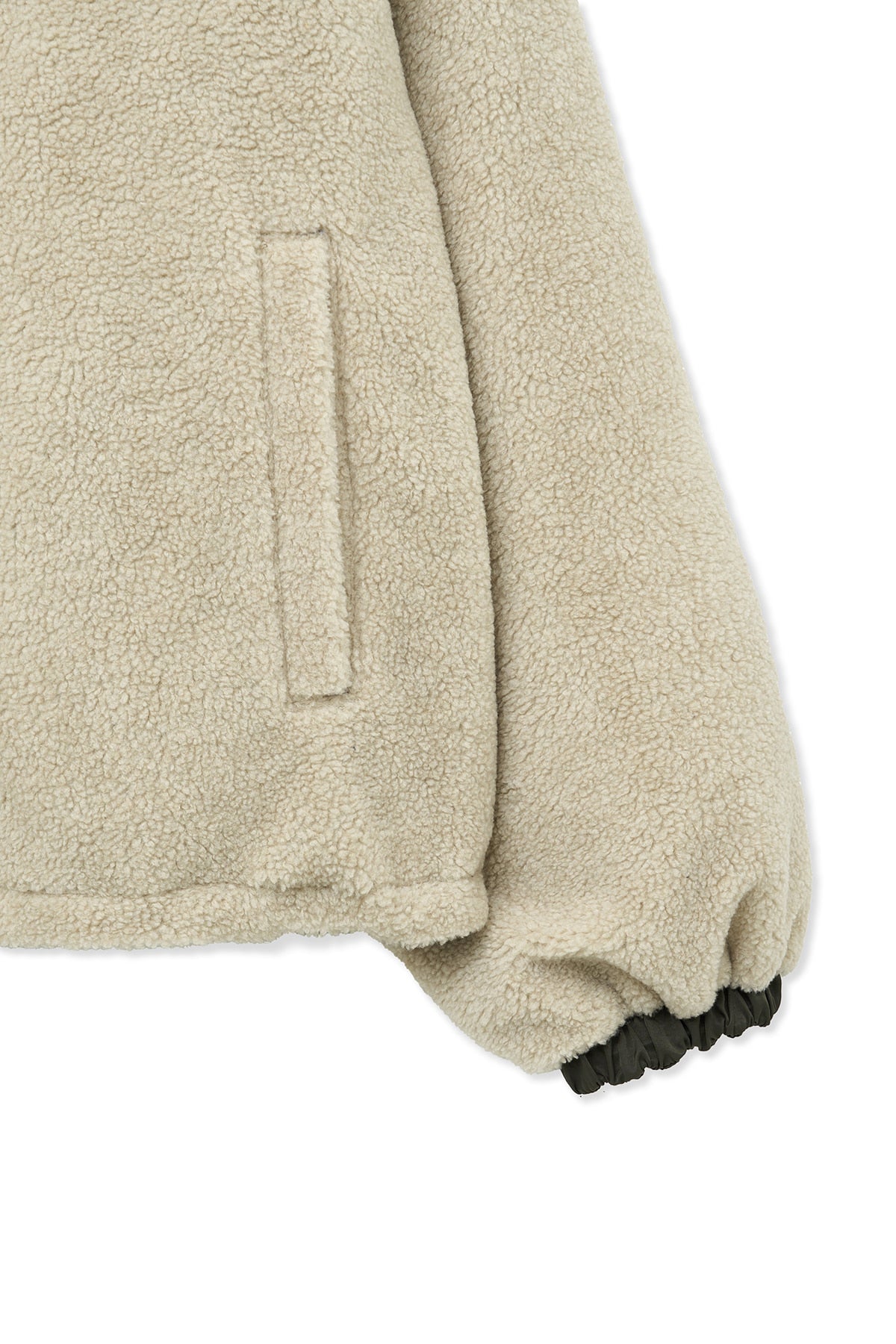Matin Kim - Reversible Sherpa Zip Up (Light Beige) product image 5 | TRAB K-Fashion Australia