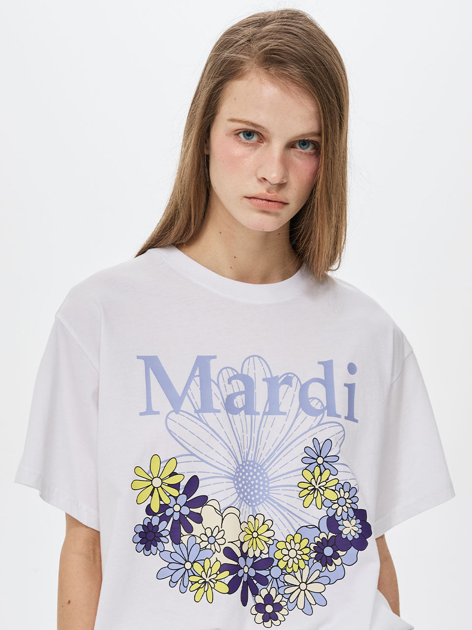 Mardi Mercredi - [Pre-Order – Ships August 14] Tshirt Flowermardi Jardin Vvd (White Lilac) product image 1 | TRAB K-Fashion Australia