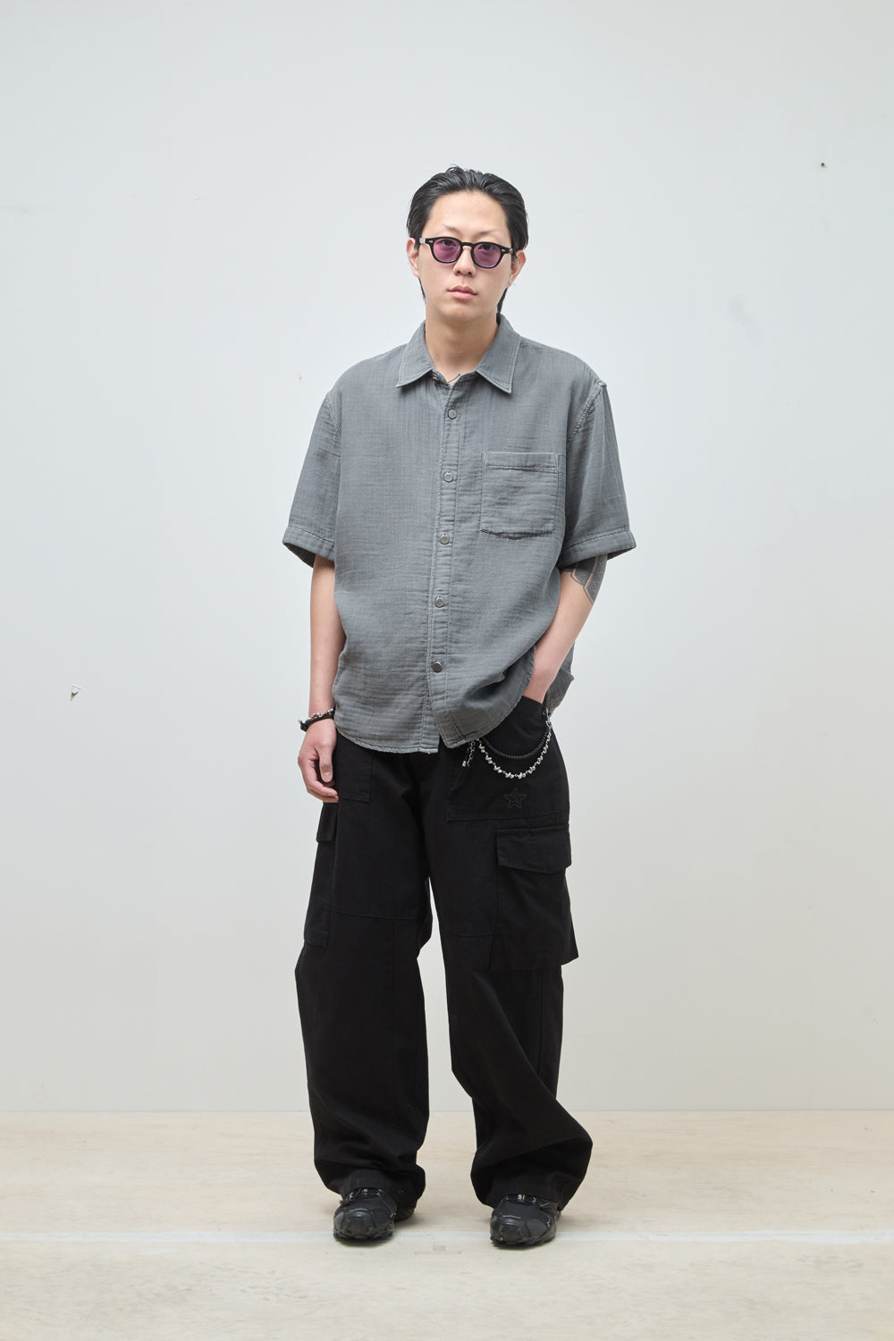 Hatchingroom - Loosed Shirt Double Face (Charcoal) product image 9 | TRAB K-Fashion Australia