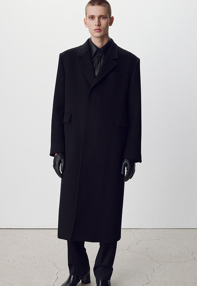 Tonywack - Wool And Cashmere Tailored Single Coat (Black) product image 1 | TRAB K-Fashion Australia
