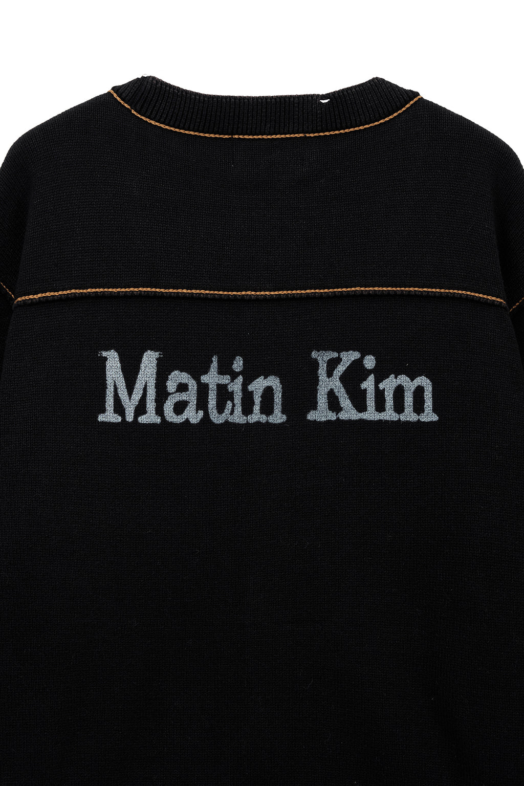 Matin Kim - Back Logo Line Point Knit Cardigan (Black) product image 5 | TRAB K-Fashion Australia