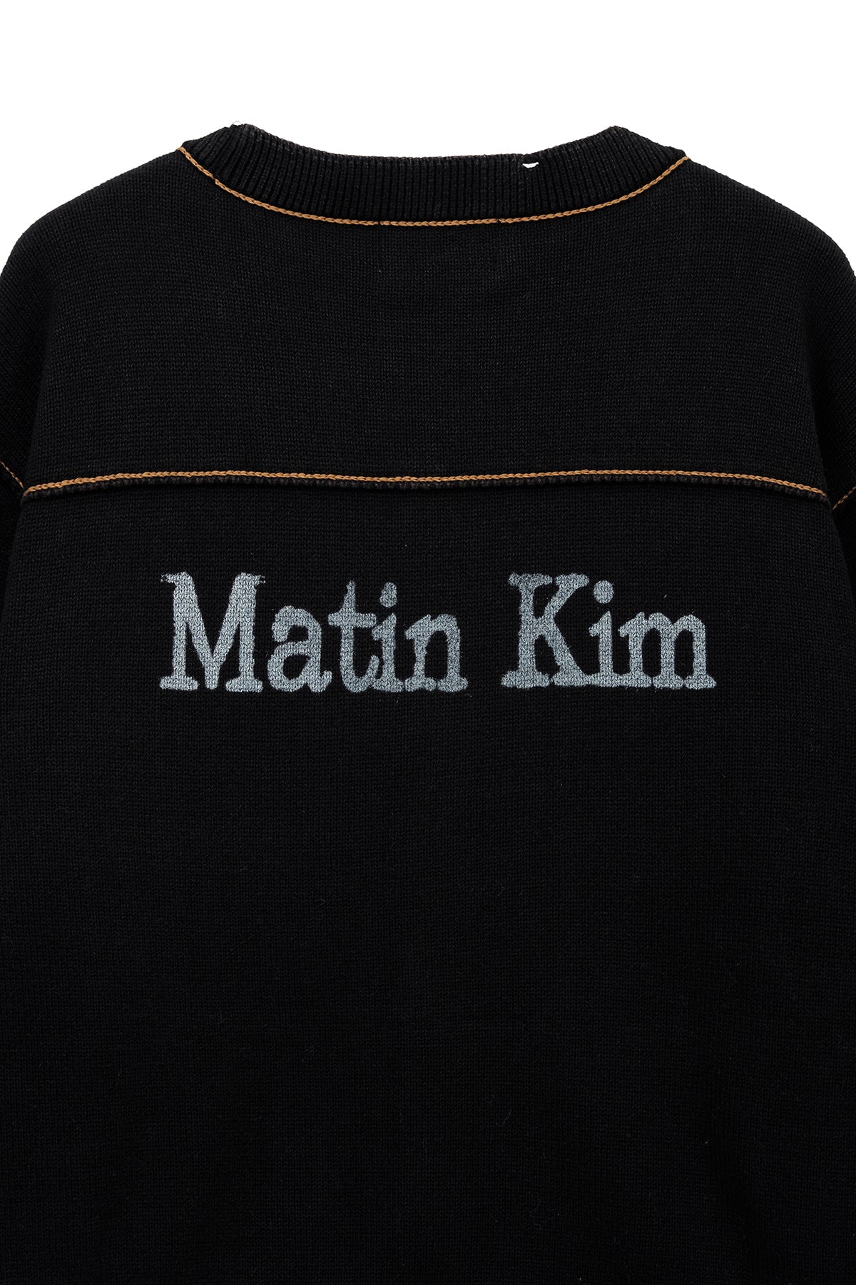 Matin Kim - Back Logo Line Point Knit Cardigan (Black) product image 5 | TRAB K-Fashion Australia