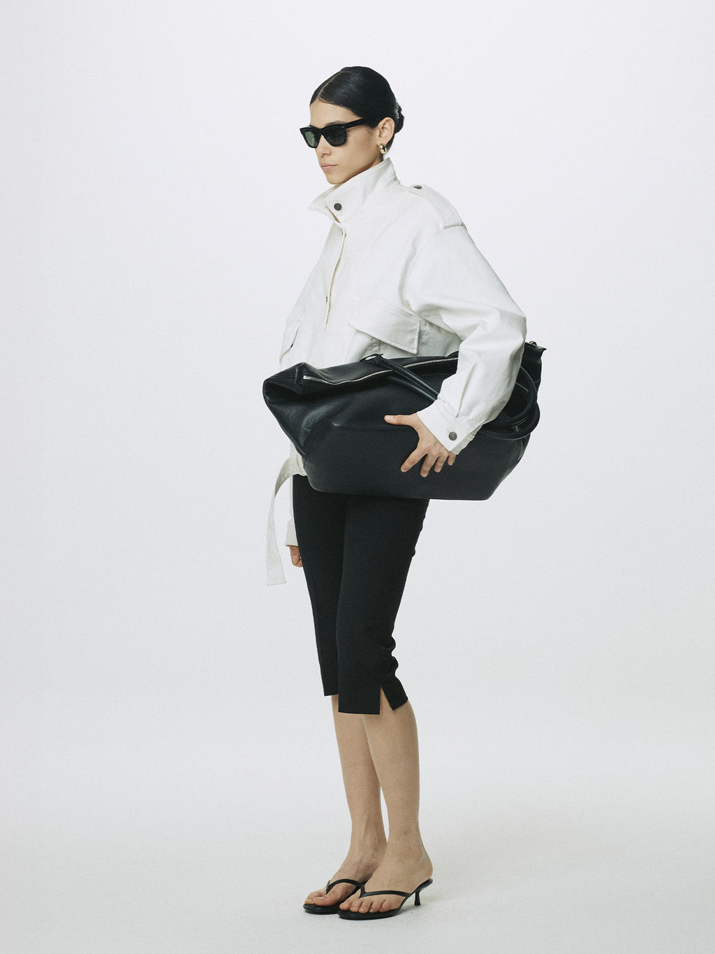 Tonywack - Oversized Denim Belted Jacket (Off White) product image 6 | TRAB K-Fashion Australia