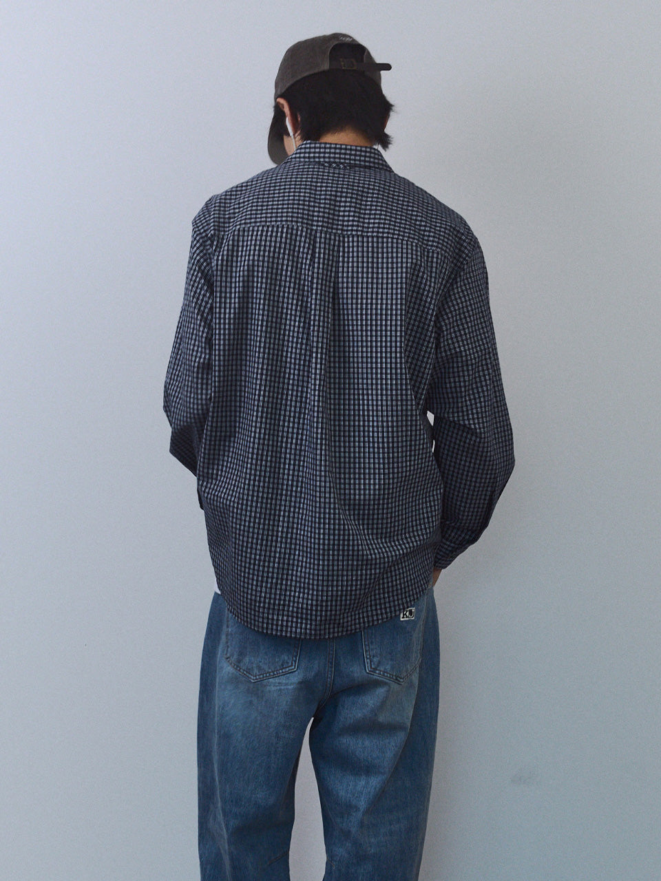 Kijun - Ivy Classic Check Shirt (Navy) product image 2 | TRAB K-Fashion Australia