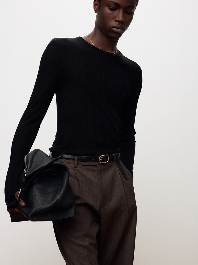 Tonywack - Sheer Wool Ribbed Knit Top (Black) product image 1 | TRAB K-Fashion Australia