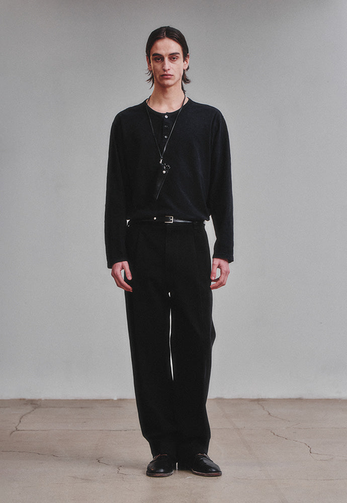 Art if acts - Garment Dyed Henley Long Sleeve (Black) product image 2 | TRAB K-Fashion Australia