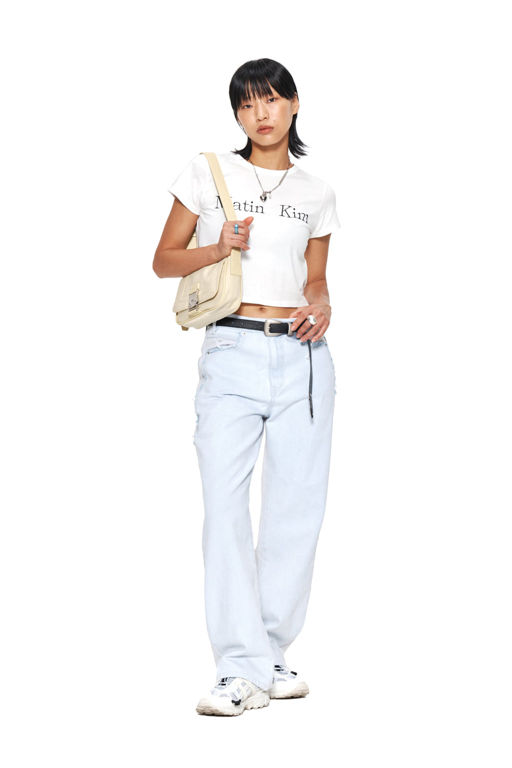 Matin Kim - Logo Crop Top (White) product image 8 | TRAB K-Fashion Australia
