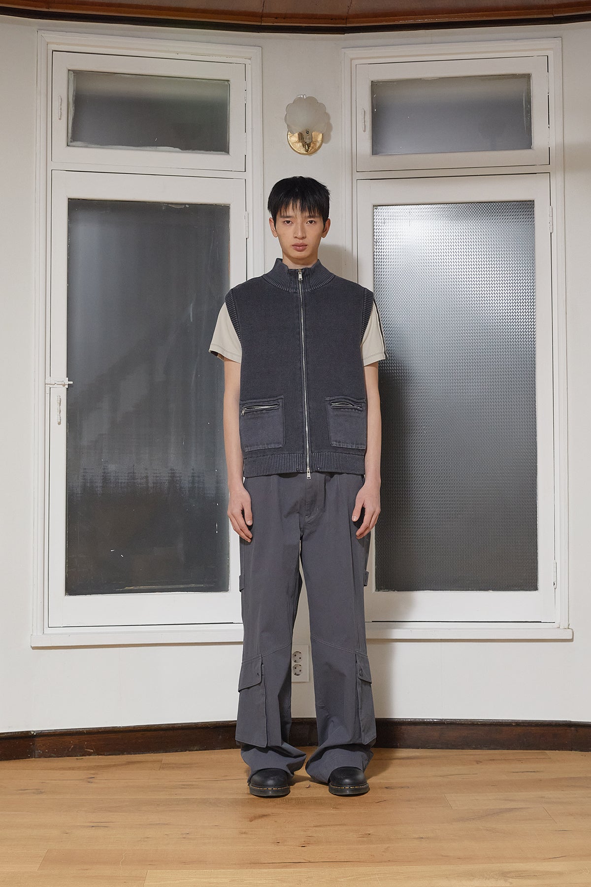 Matin Kim - Out Pocket Cotton Cargo Pants (Smoke Blue) product image 13 | TRAB K-Fashion Australia