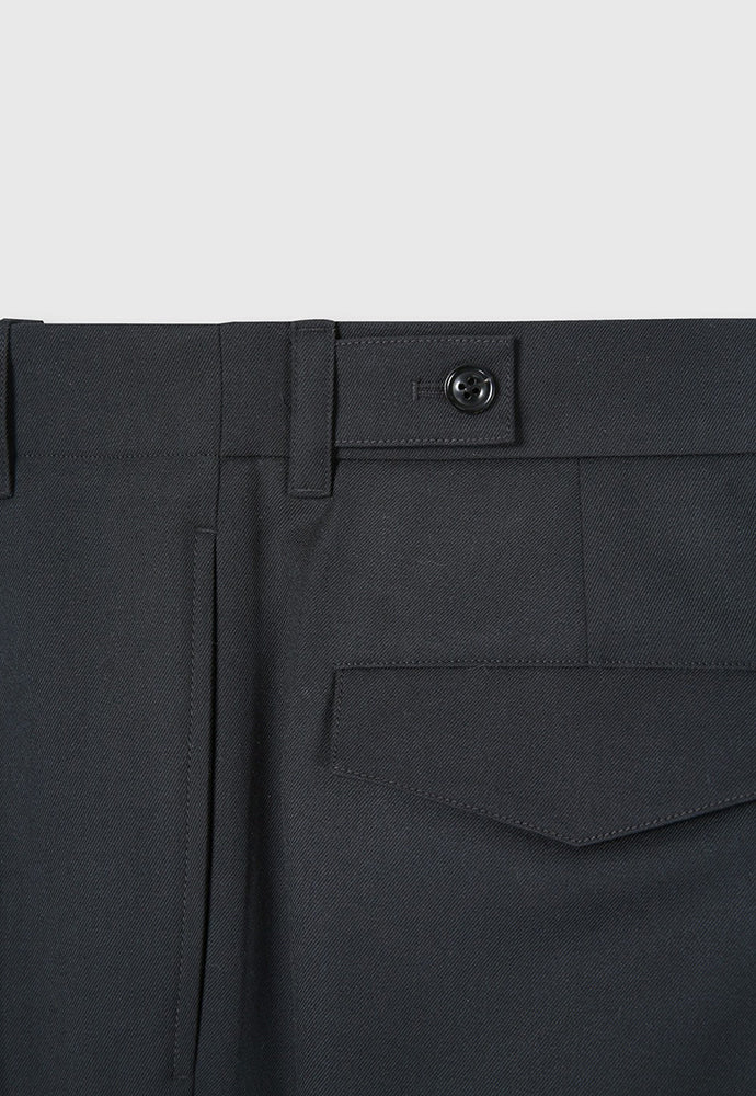 Tonywack - Wool Twill Pleated Wide Trousers (Carbon Grey) product image 12 | TRAB K-Fashion Australia