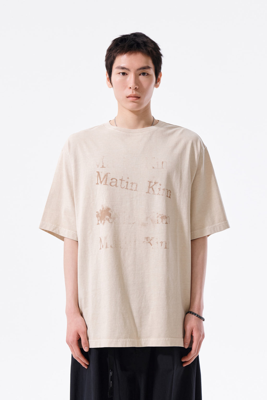 Matin Kim - [Pre-Order – Ships June 22] Pigment Graffiti Logo Top (Beige) product image 10 | TRAB K-Fashion Australia