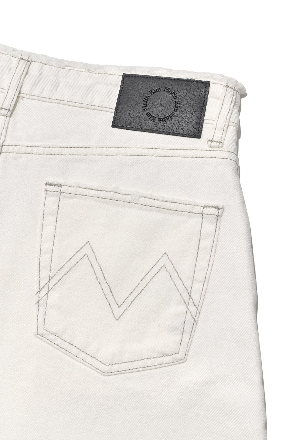 Matin Kim - Cut Line Point Denim Shorts (White) product image 6 | TRAB K-Fashion Australia