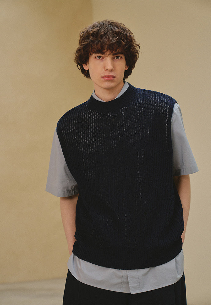 Art if acts - Plain Knit Vest (Navy) product image 2 | TRAB K-Fashion Australia