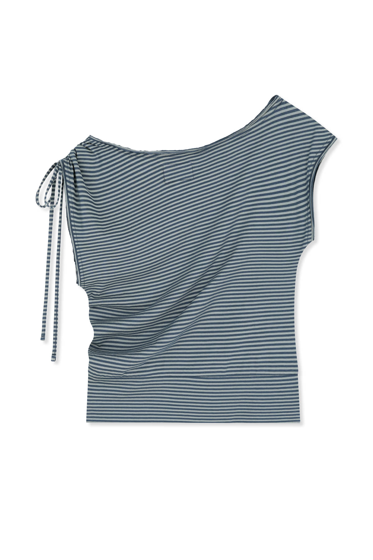 Matin Kim - Draped Asymmetric Sleeveless Top (Smoke Blue) product image 2 | TRAB K-Fashion Australia
