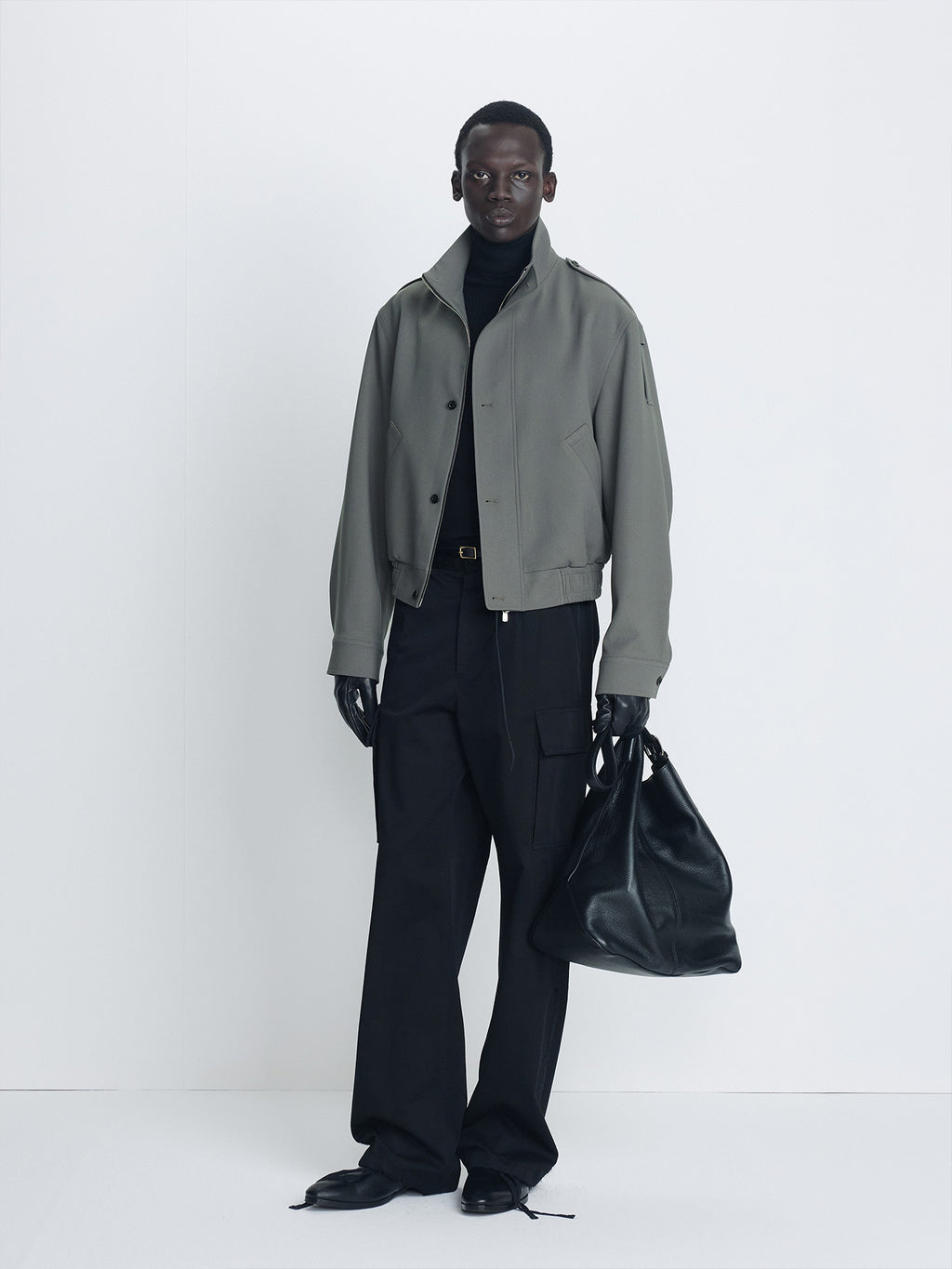 Tonywack - Stand Collar Epaulette Blouson (Ash Olive) product image 1 | TRAB K-Fashion Australia