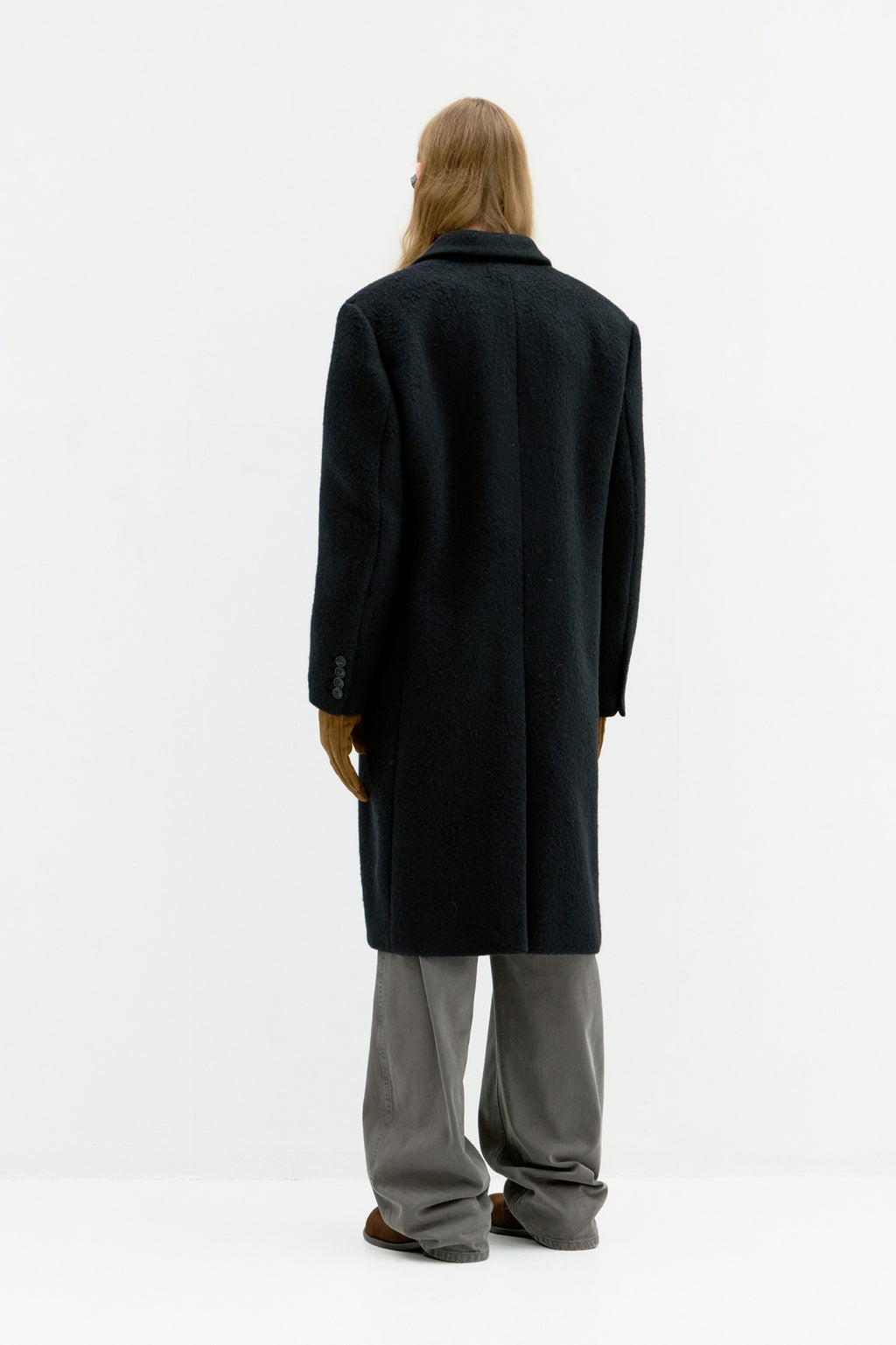 Coor - Corduroy Trim Hairy Chesterfield Coat (Black) product image 4 | TRAB K-Fashion Australia