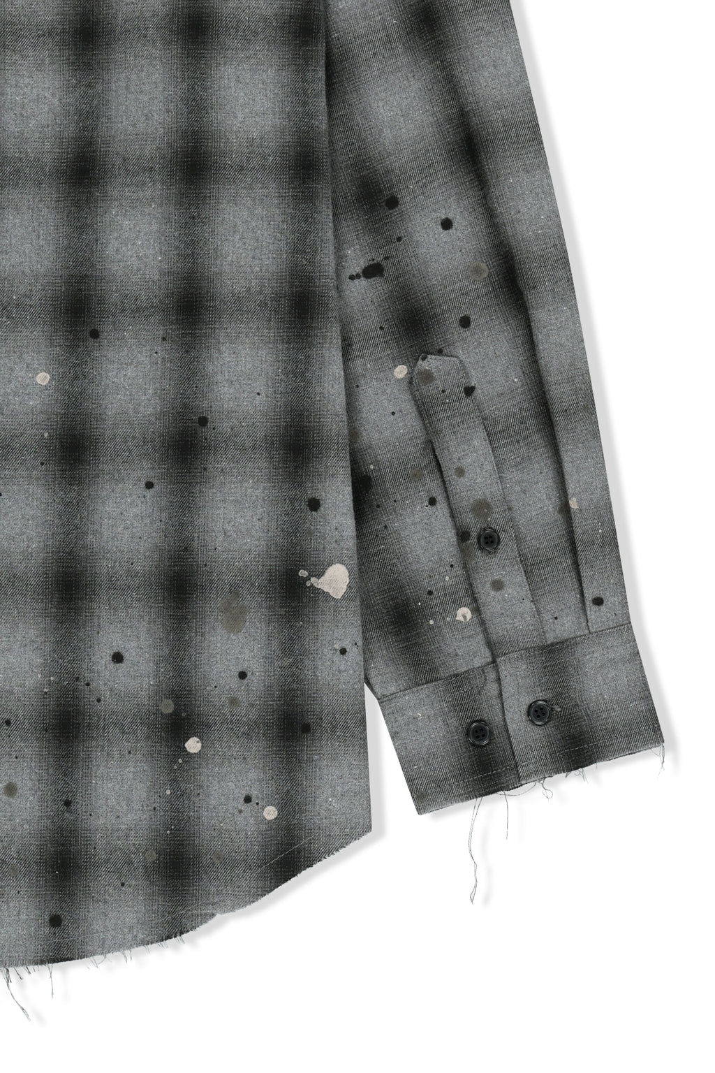 Matin Kim - Paint Effect Flannel Check Shirt (Grey) product image 5 | TRAB K-Fashion Australia