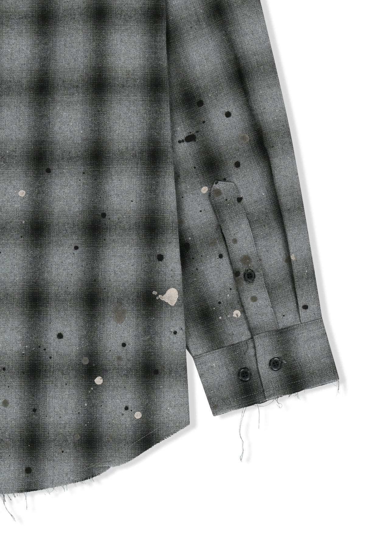 Matin Kim - Paint Effect Flannel Check Shirt (Grey) product image 5 | TRAB K-Fashion Australia