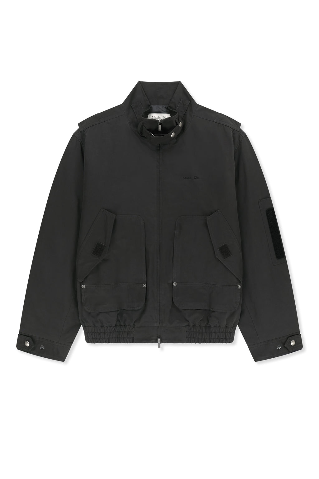 Matin Kim - Buckle High Neck Utility Jumper (Charcoal) product image 1 | TRAB K-Fashion Australia