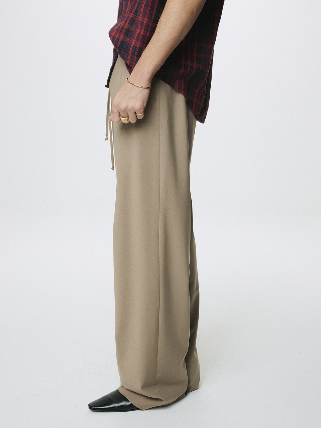 Tonywack - Tropical Wool Drawstring Pants (Beige) product image 6 | TRAB K-Fashion Australia