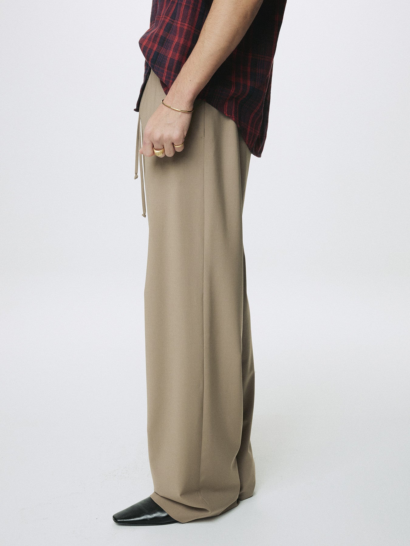 Tonywack - Tropical Wool Drawstring Pants (Beige) product image 6 | TRAB K-Fashion Australia