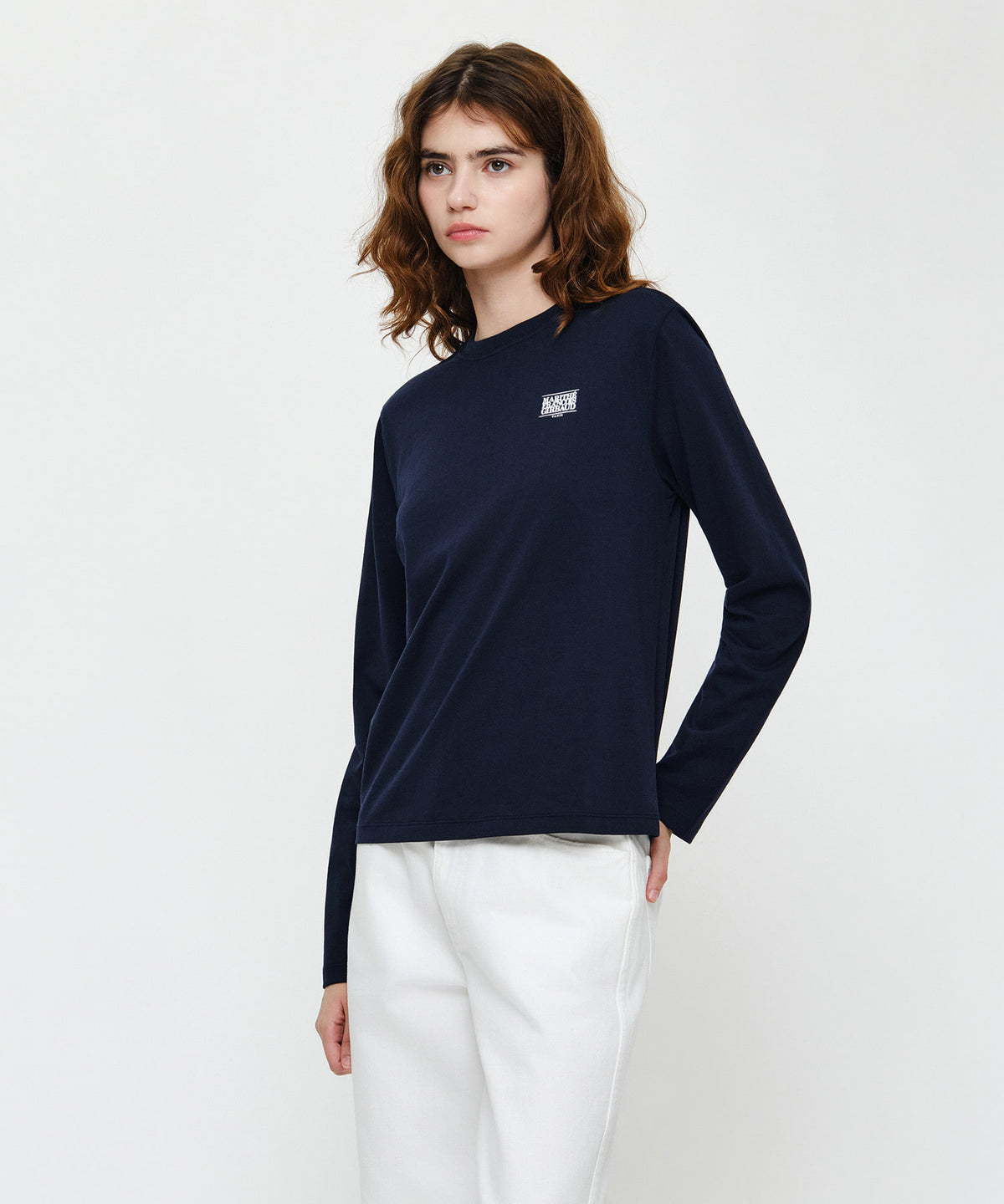 Marithe & Francois Girbaud - Small Classic Logo Long Sleeve Tee (Navy) product image 2 | TRAB K-Fashion Australia